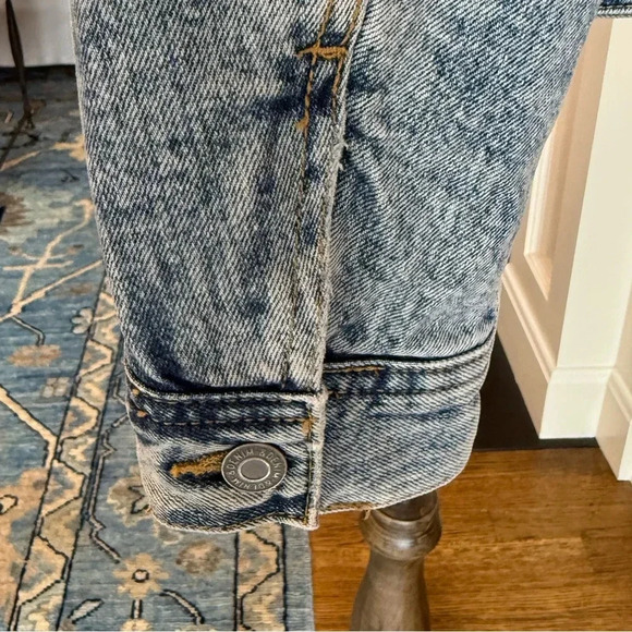 H&M Men’s Denim Stonewashed Trucker Sherpa Collar Jacket Size M Fully Lined - Picture 6 of 15